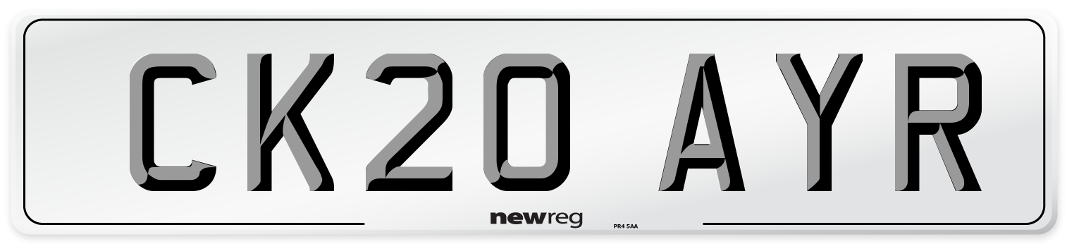 CK20 AYR Number Plate from New Reg